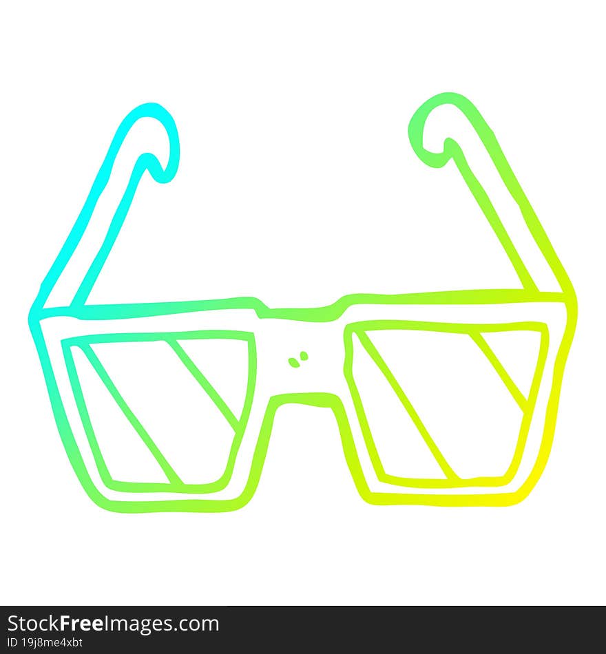 Cold Gradient Line Drawing Cartoon Glasses