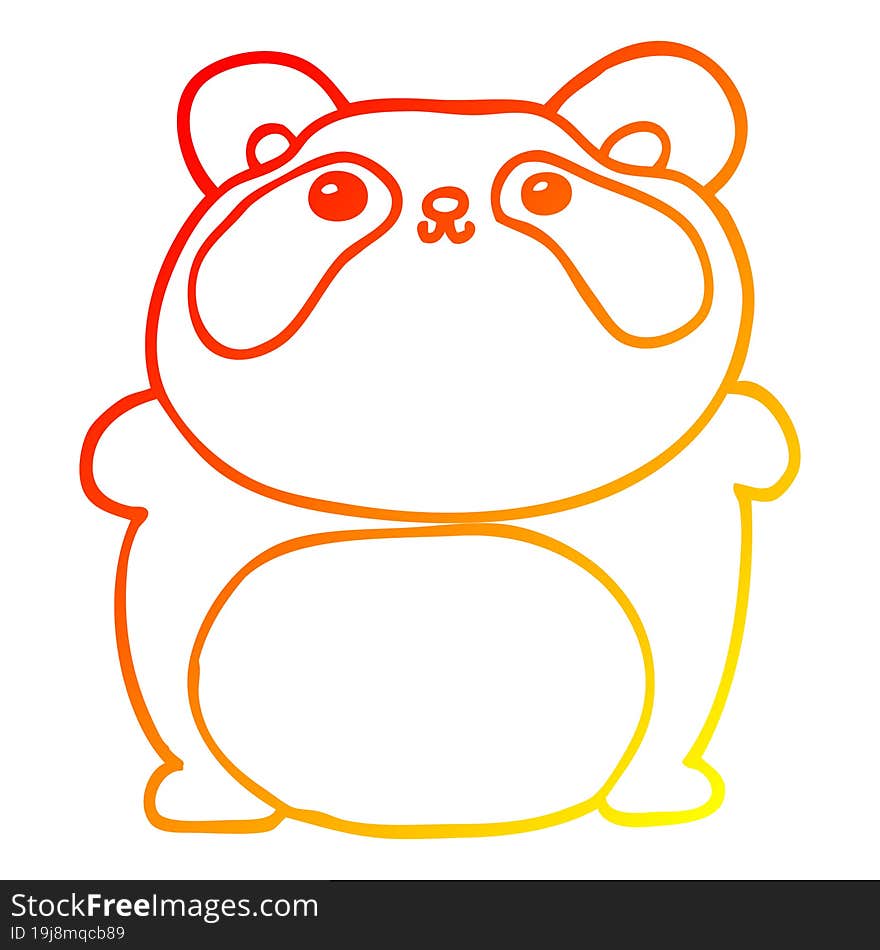 Warm Gradient Line Drawing Cartoon Panda