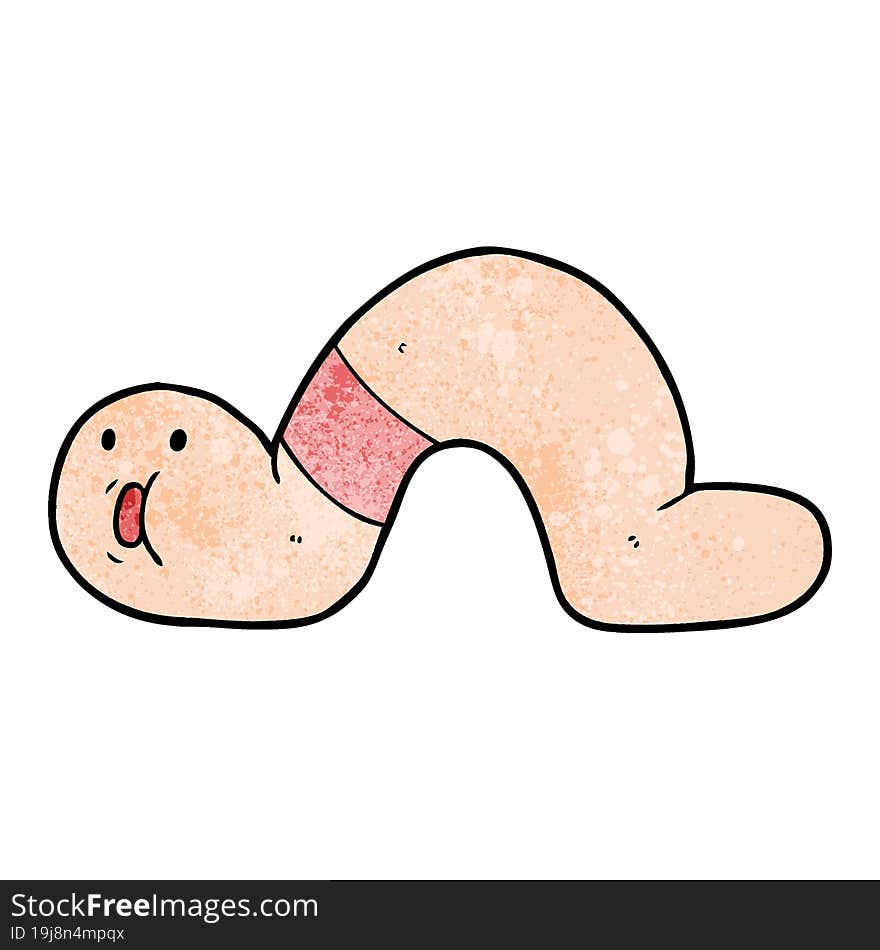 cartoon surprised worm. cartoon surprised worm