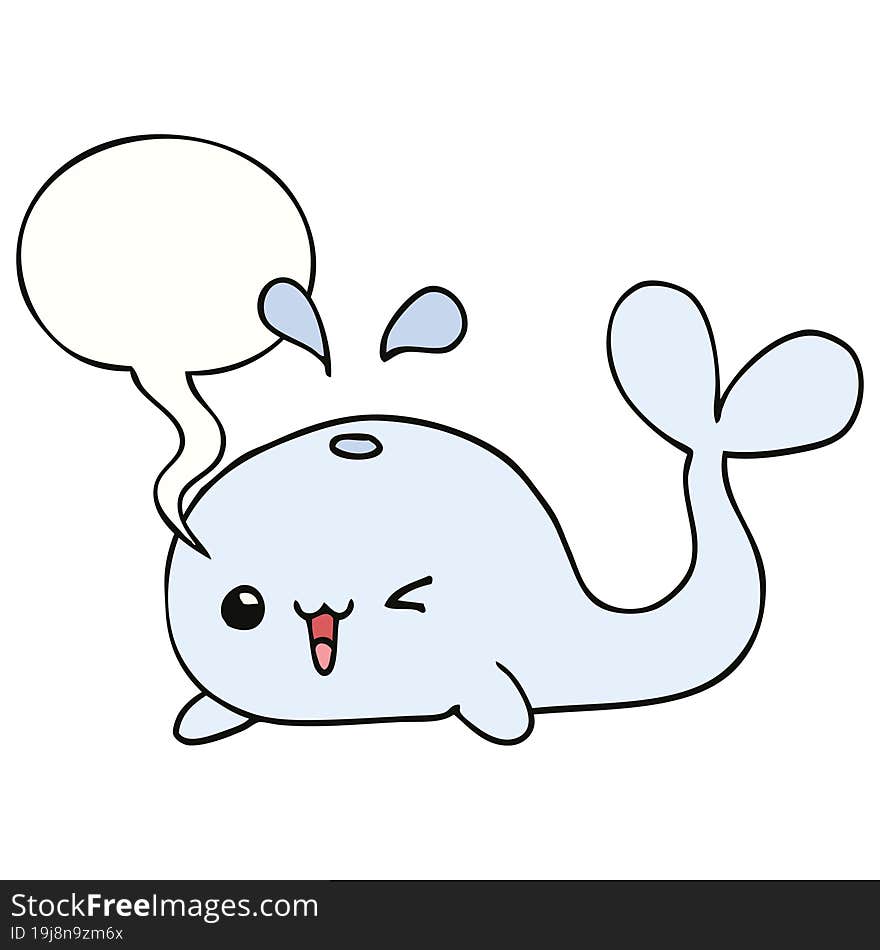 cartoon whale with speech bubble. cartoon whale with speech bubble