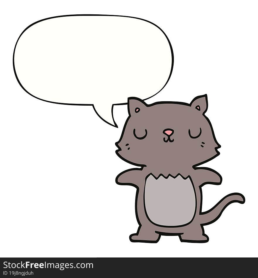 cartoon cat and speech bubble