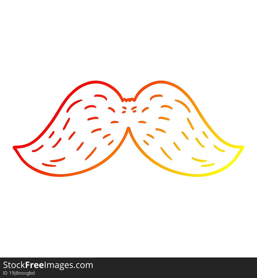 warm gradient line drawing cartoon mustache