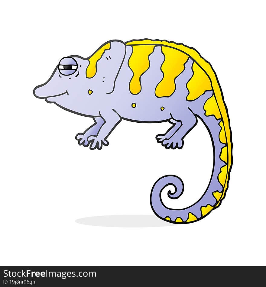 freehand drawn cartoon chameleon