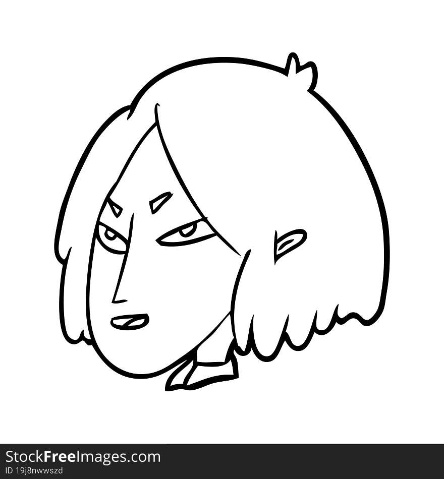 line drawing of a woman. line drawing of a woman