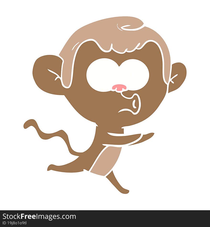 flat color style cartoon hooting monkey