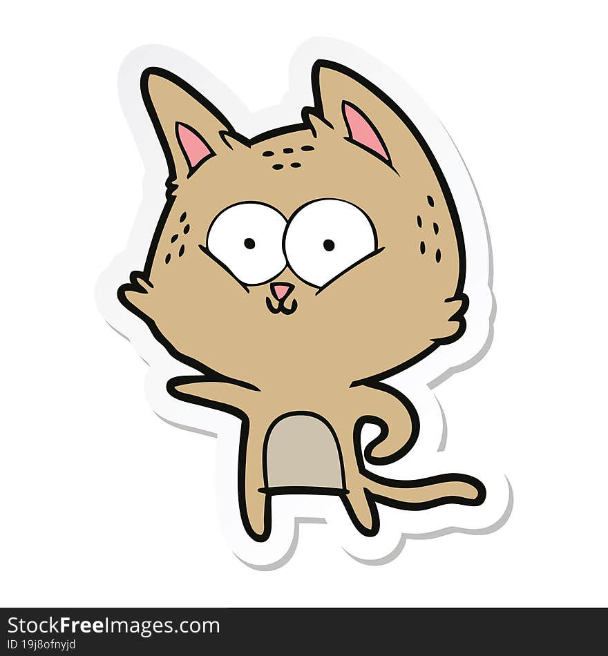 sticker of a cartoon cat