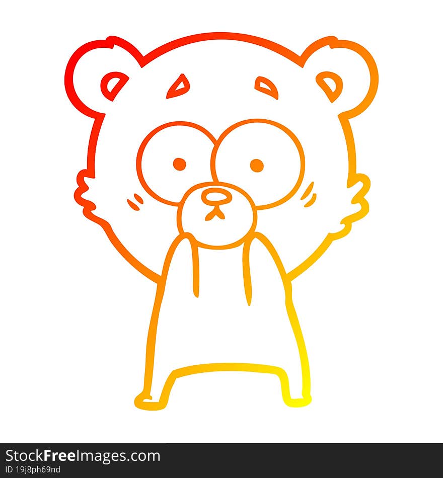 warm gradient line drawing anxious bear cartoon