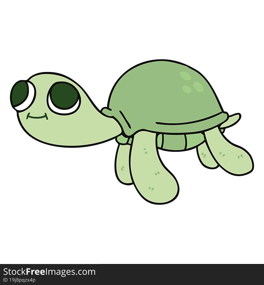 quirky hand drawn cartoon turtle