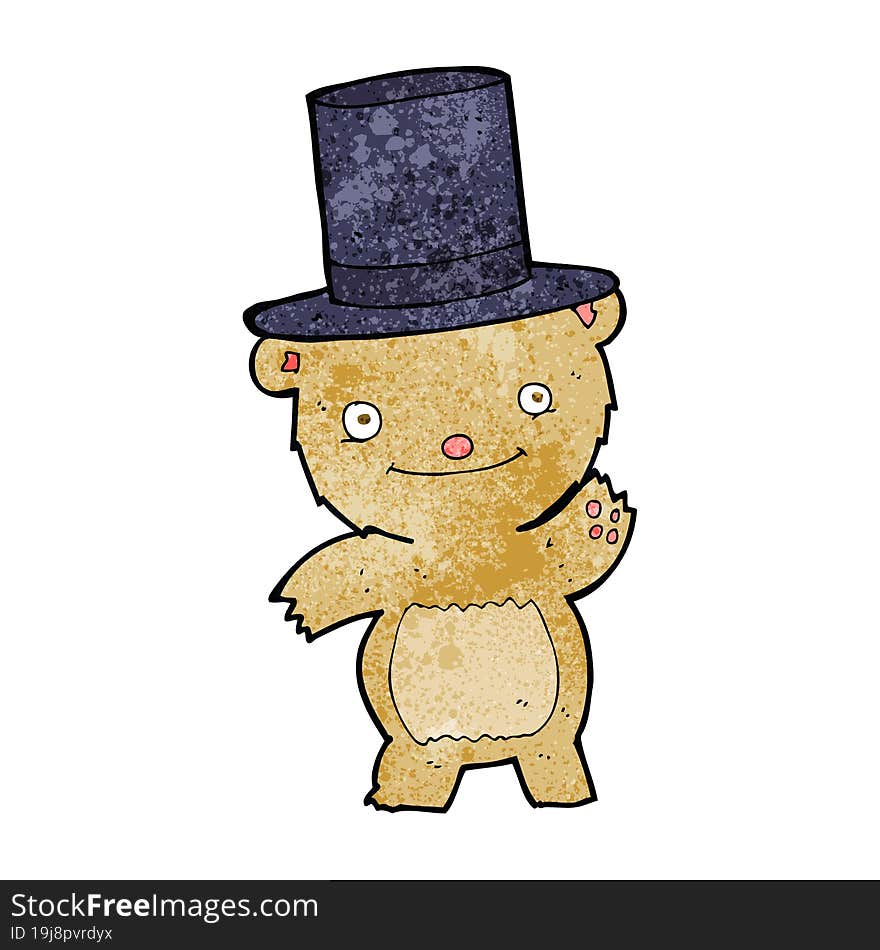 cartoon bear in top hat