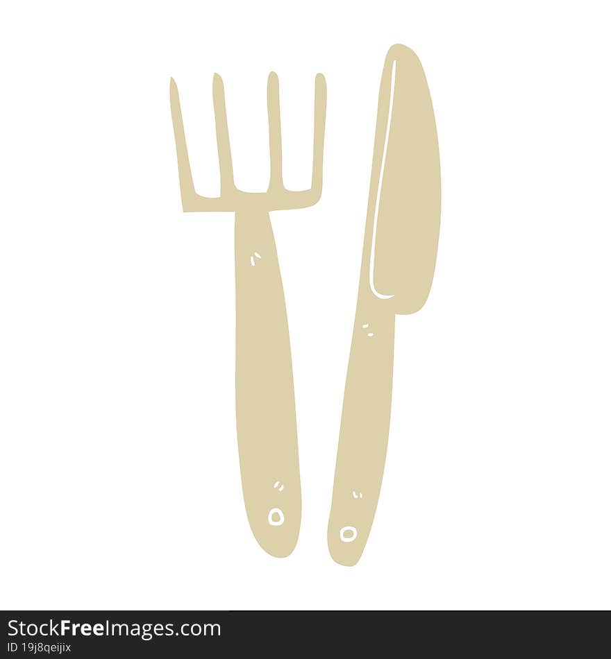 Cartoon Doodle Plastic Knife And Fork