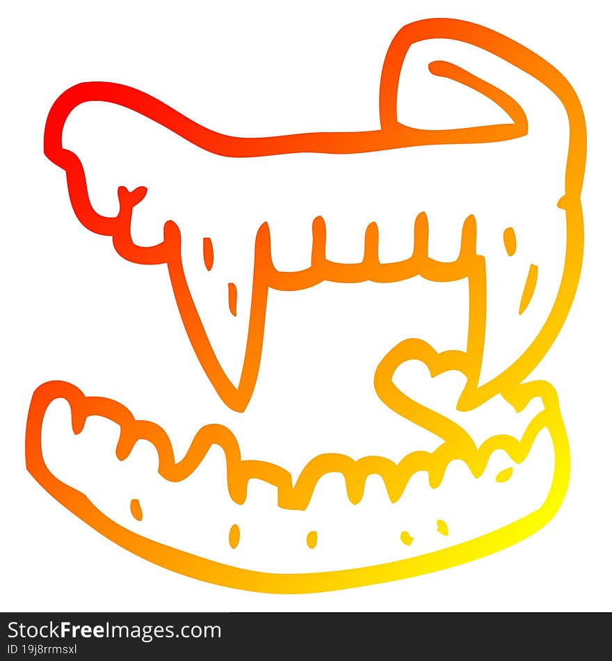 warm gradient line drawing cartoon halloween fangs