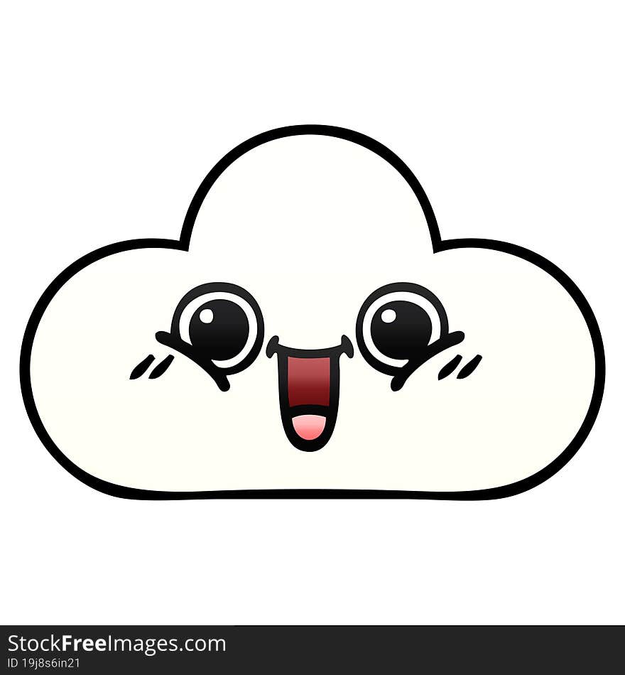 gradient shaded cartoon cloud