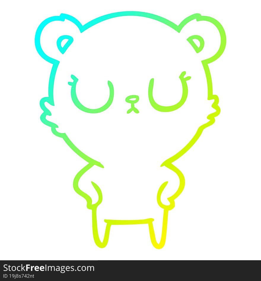 cold gradient line drawing peaceful cartoon bear