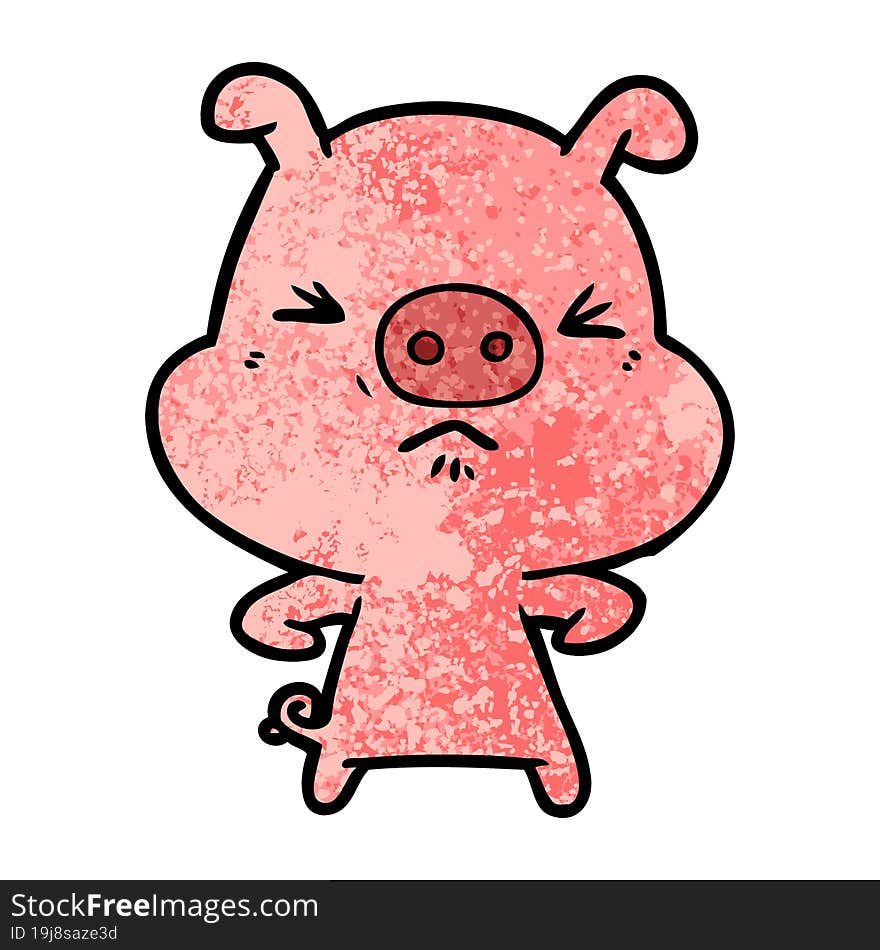 cartoon angry pig. cartoon angry pig