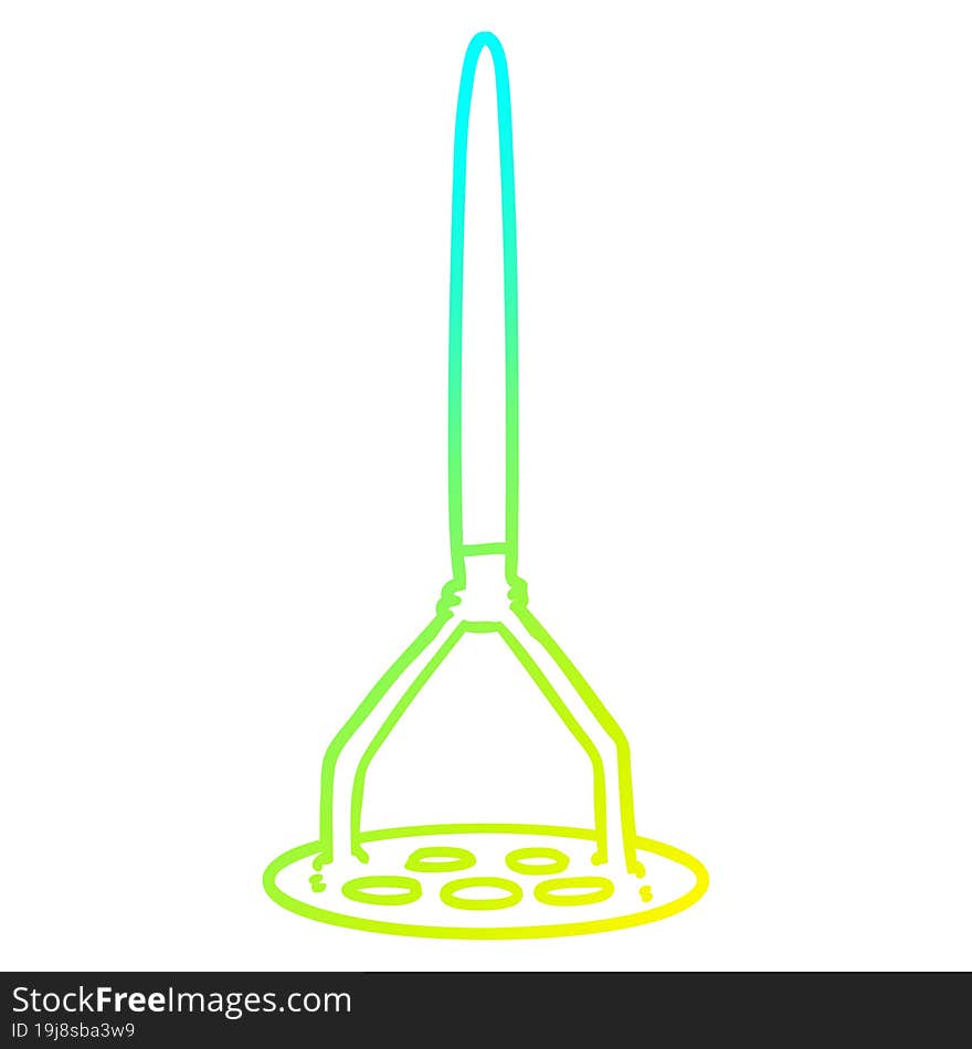 cold gradient line drawing cartoon potato masher