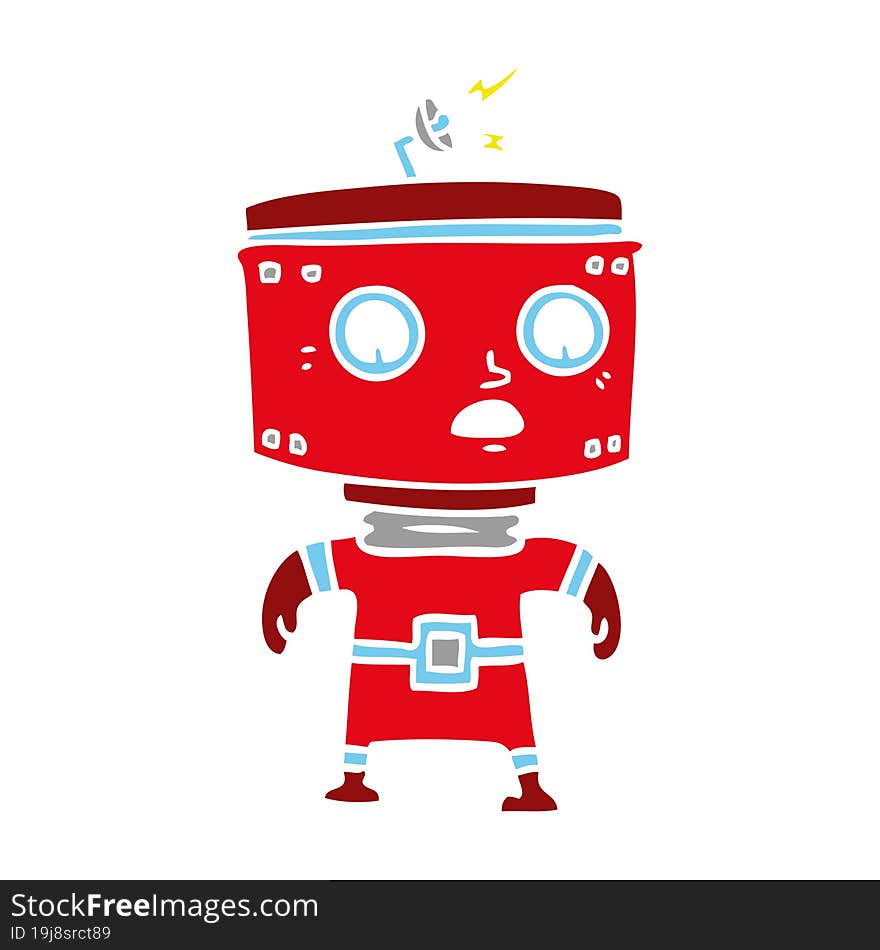 flat color style cartoon robot