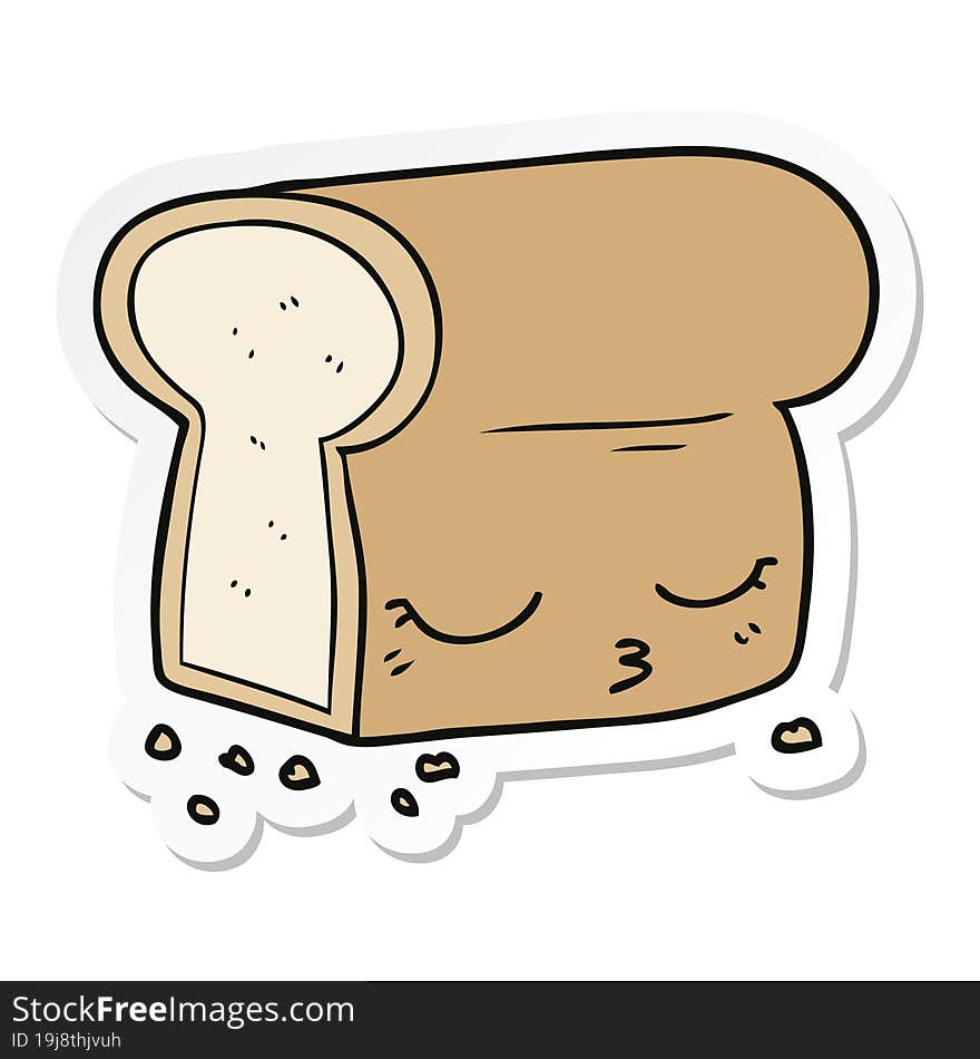 sticker of a cartoon loaf of bread