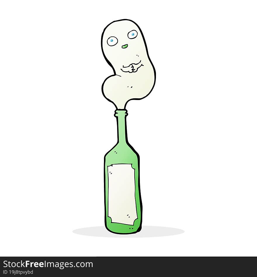 Cartoon Ghost In Bottle