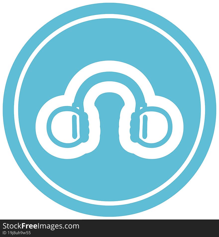 Music Headphones Circular Icon