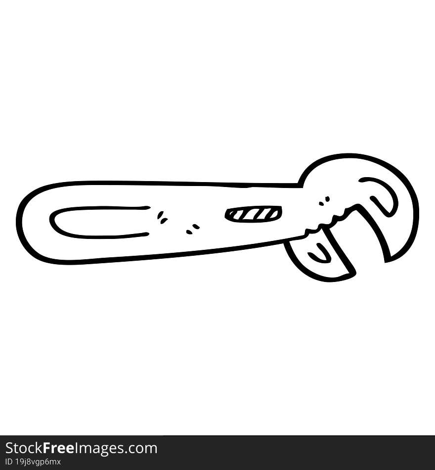 Black And White Cartoon Adjustable Spanner