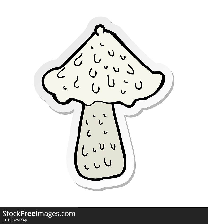 Sticker Of A Cartoon Mushroom