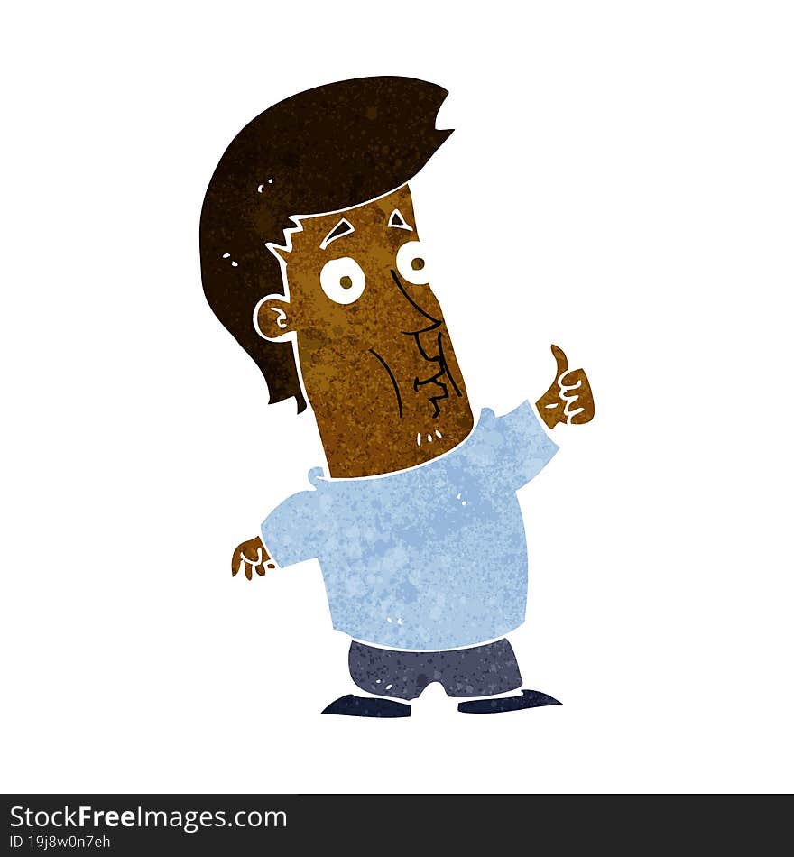 cartoon man giving thumbs up sign