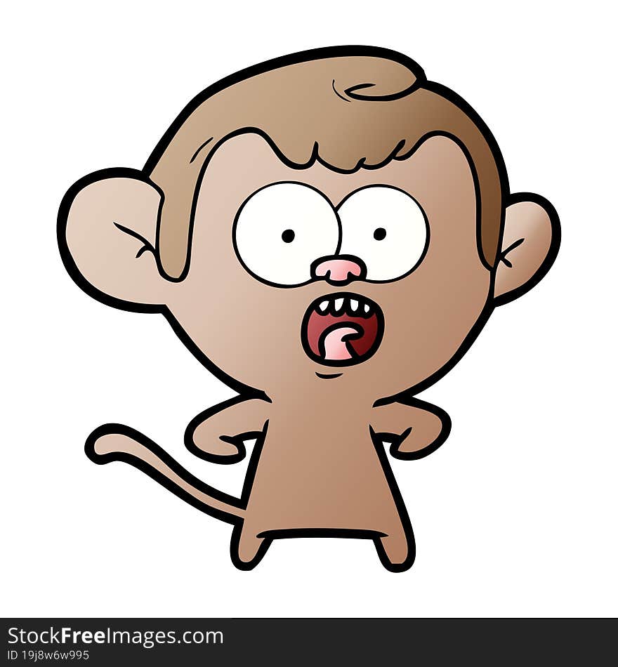 cartoon shocked monkey. cartoon shocked monkey