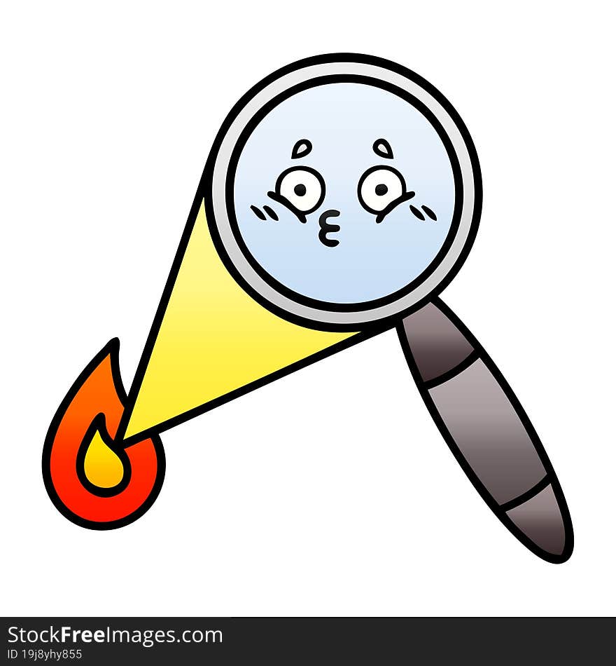 Gradient Shaded Cartoon Magnifying Glass