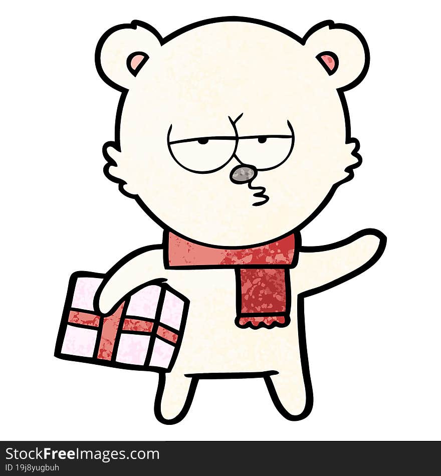 christmas polar bear cartoon. christmas polar bear cartoon