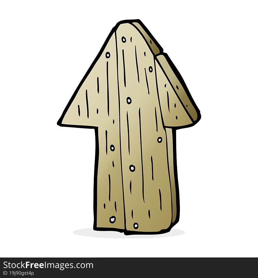 Cartoon Wooden Direction Arrow