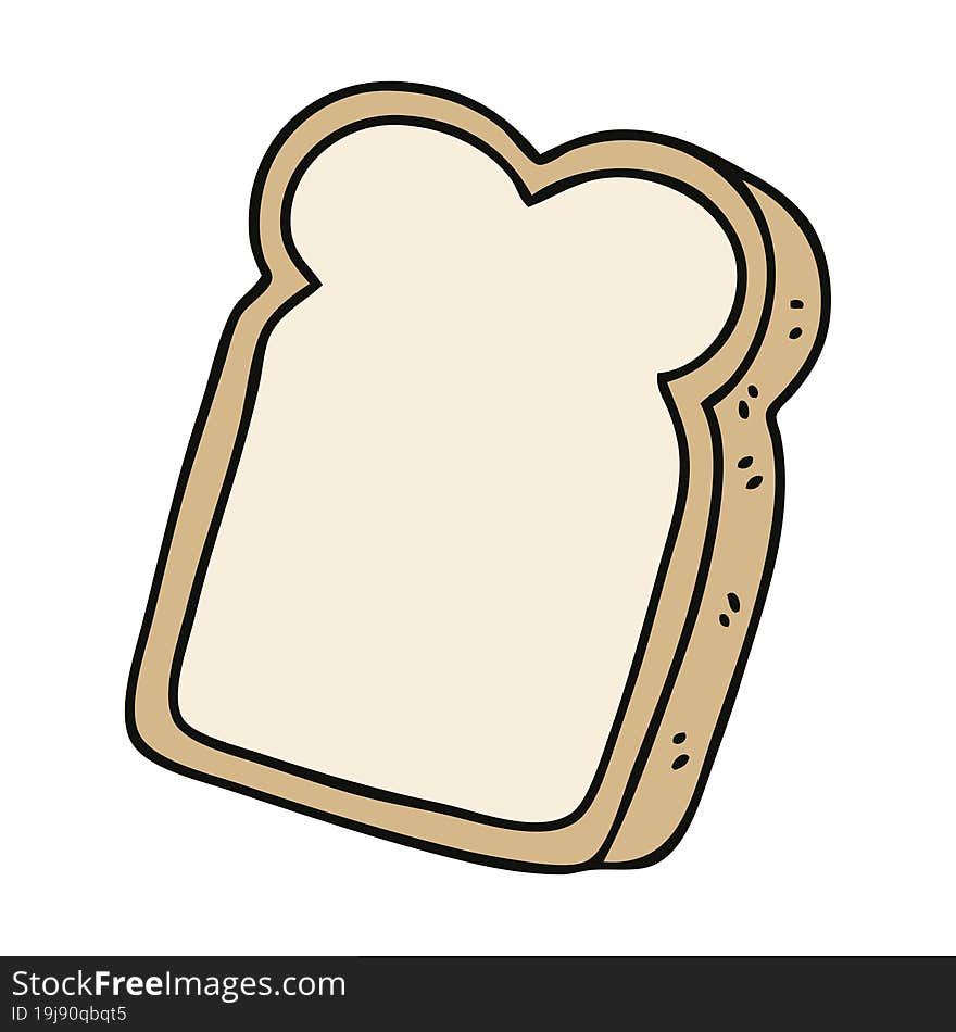 quirky hand drawn cartoon slice of bread