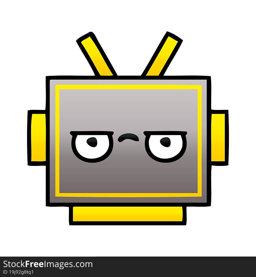 Gradient Shaded Cartoon Robot Head