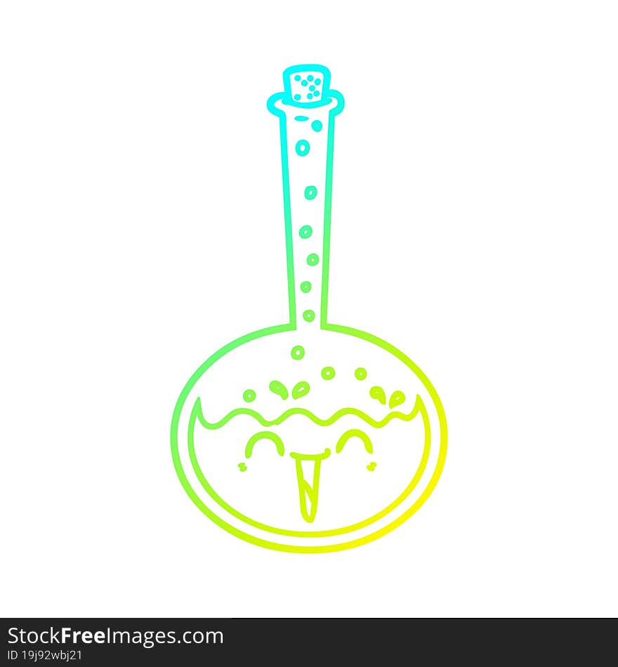 Cold Gradient Line Drawing Cartoon Chemical Potion