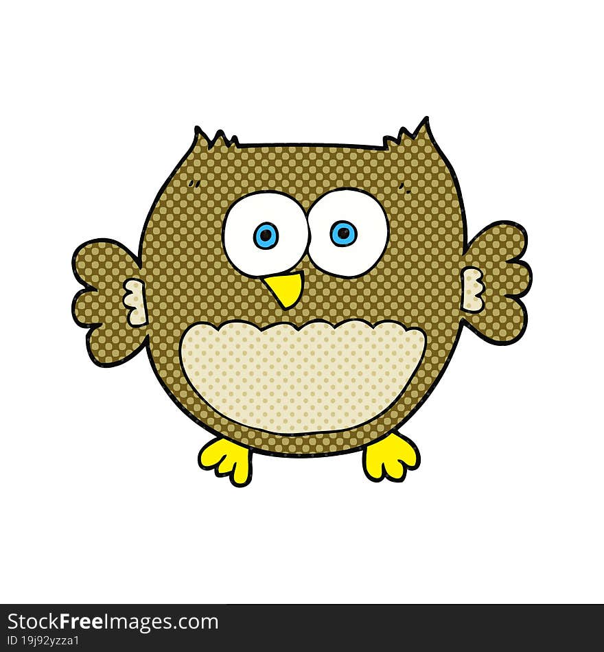 freehand drawn cartoon owl