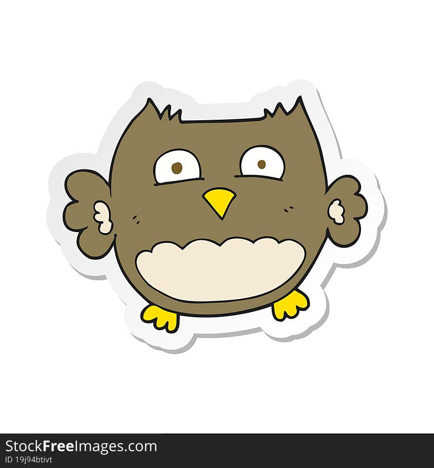 sticker of a cartoon owl