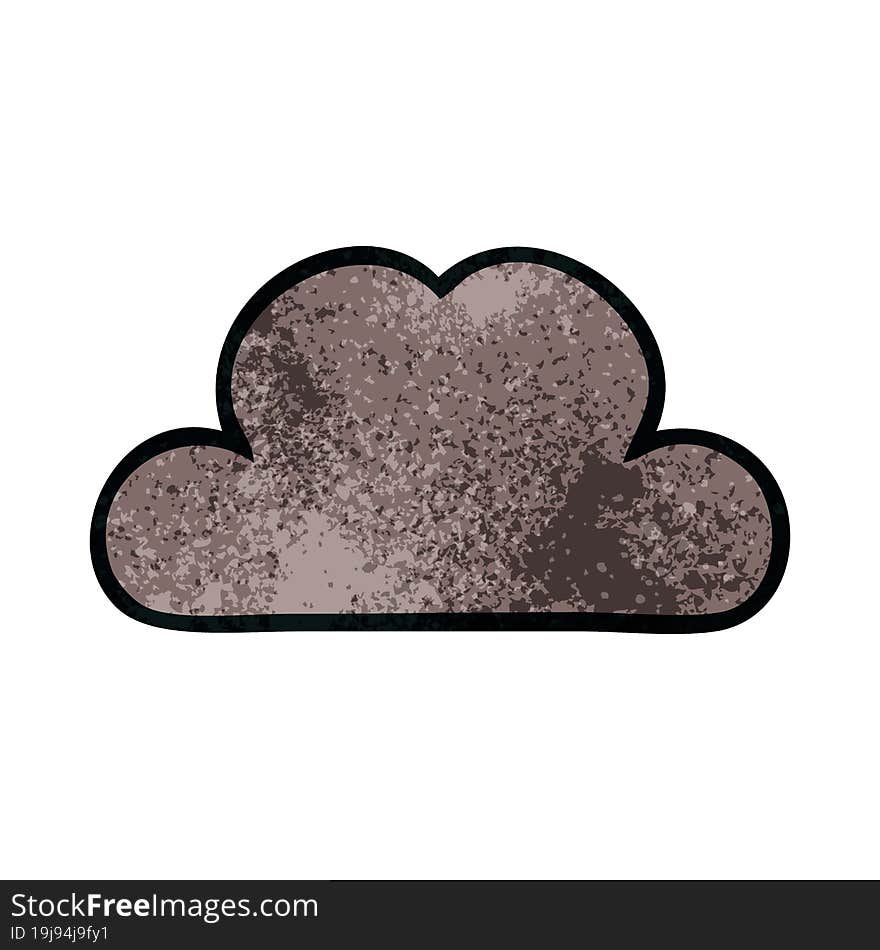 retro grunge texture cartoon storm cloud