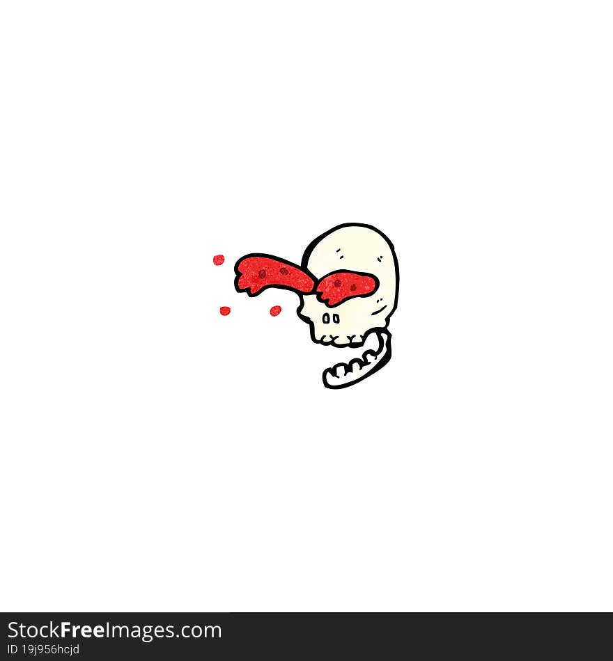 gross blood squirting skull cartoon