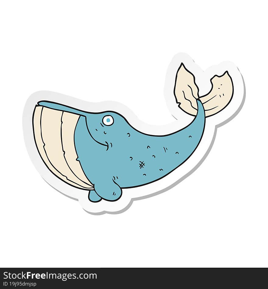 sticker of a cartoon whale