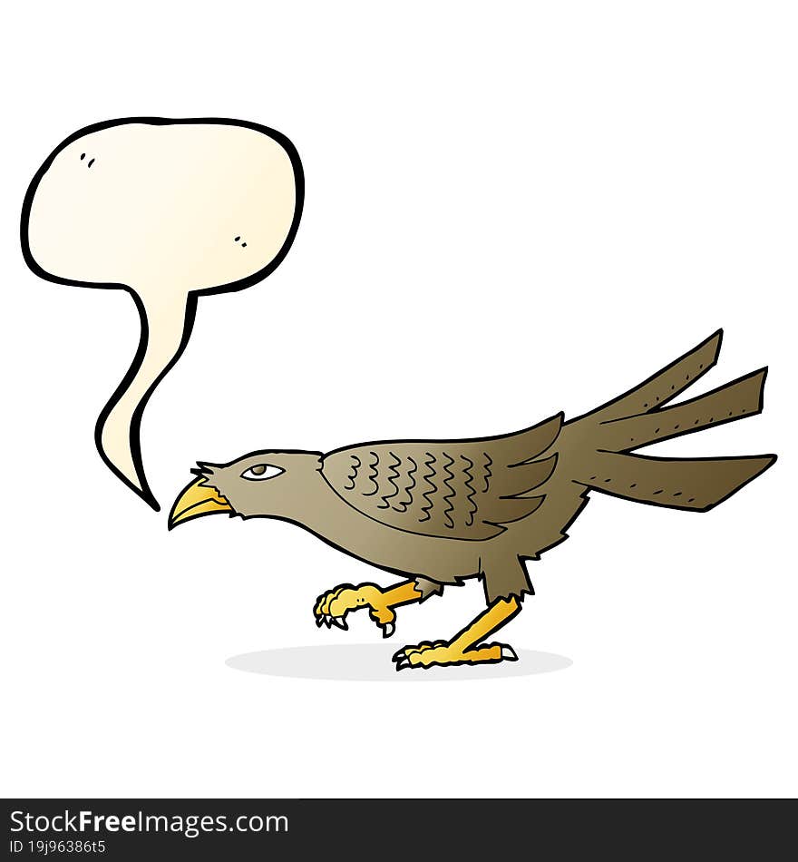 cartoon bird with speech bubble