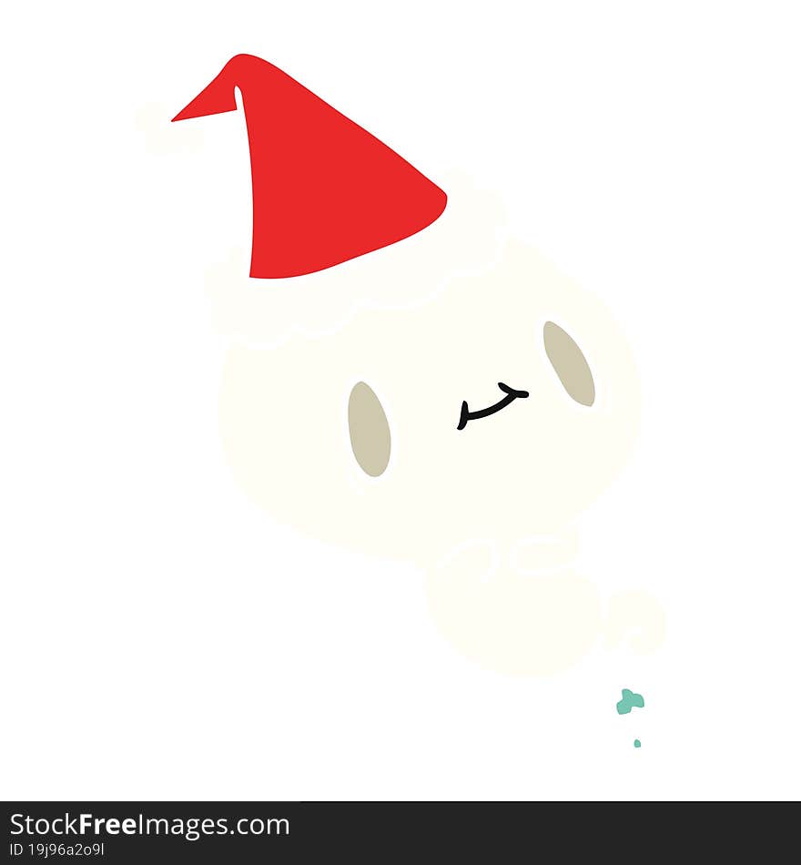 hand drawn christmas cartoon of kawaii ghost