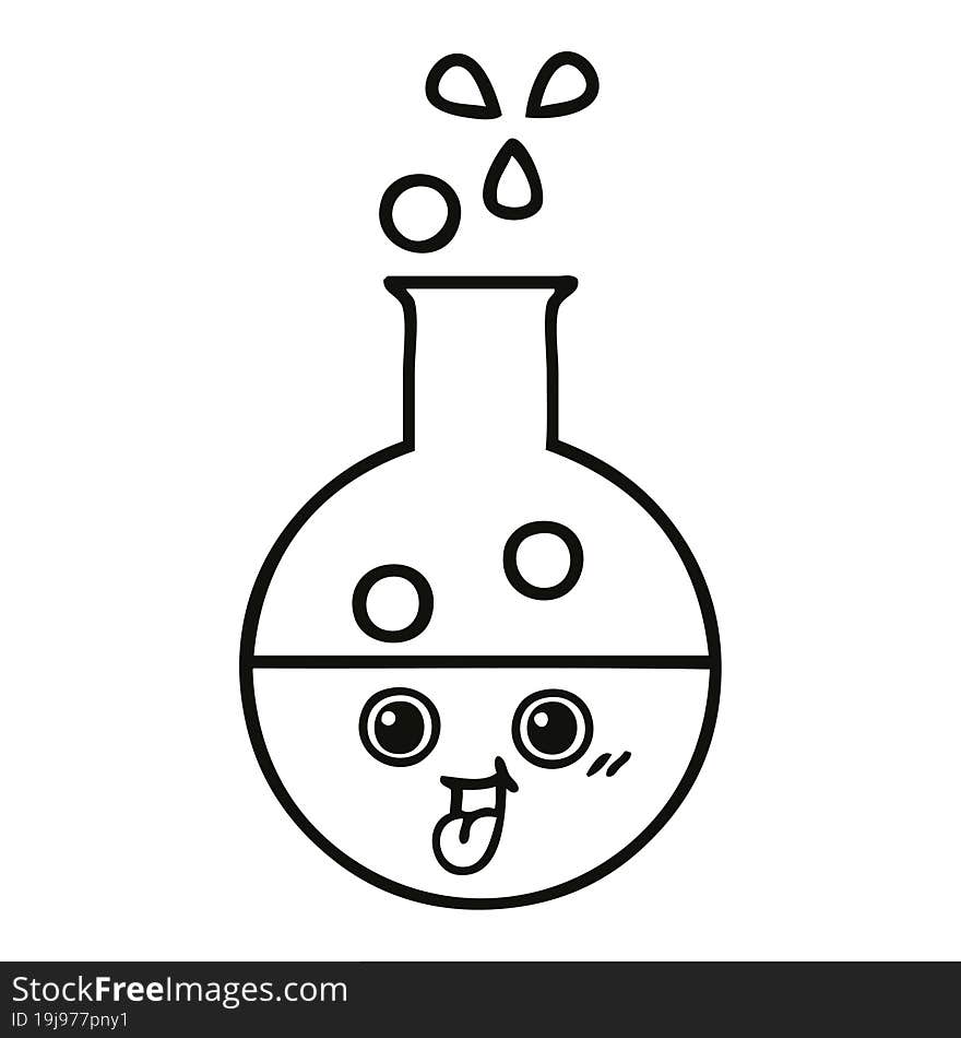 line drawing cartoon test tube