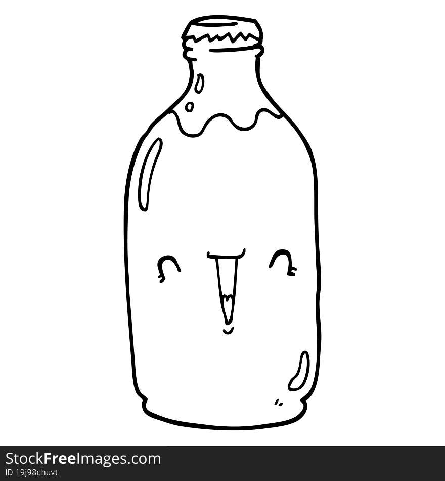 Cute Cartoon Milk Bottle