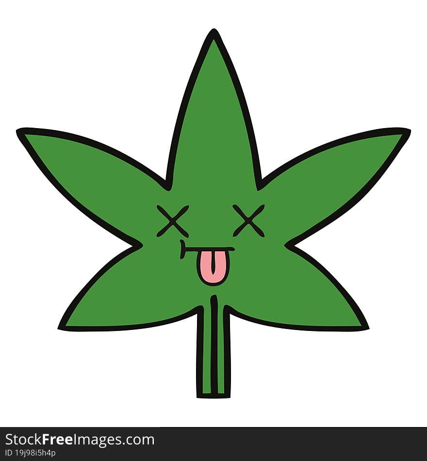 cute cartoon of a marijuana leaf. cute cartoon of a marijuana leaf