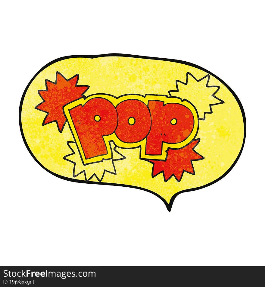 Speech Bubble Textured Cartoon Pop Explosion Symbol