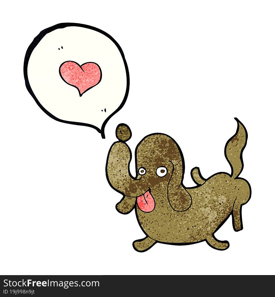 cartoon dog with love heart