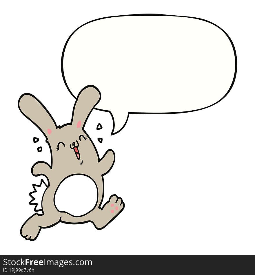 cartoon rabbit and speech bubble