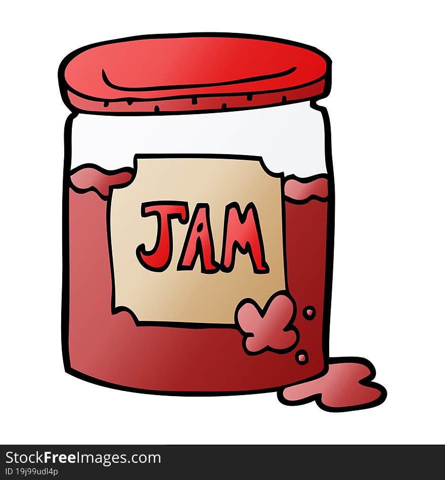 cartoon doodle jam pot