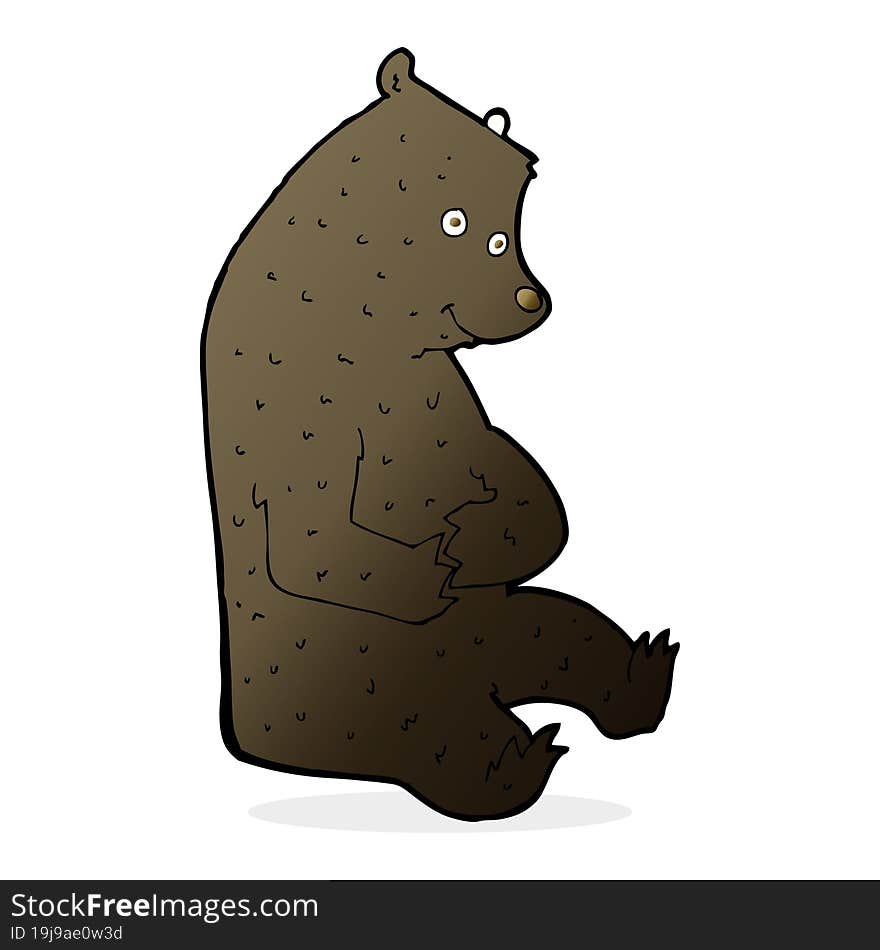 Cartoon Happy Black Bear