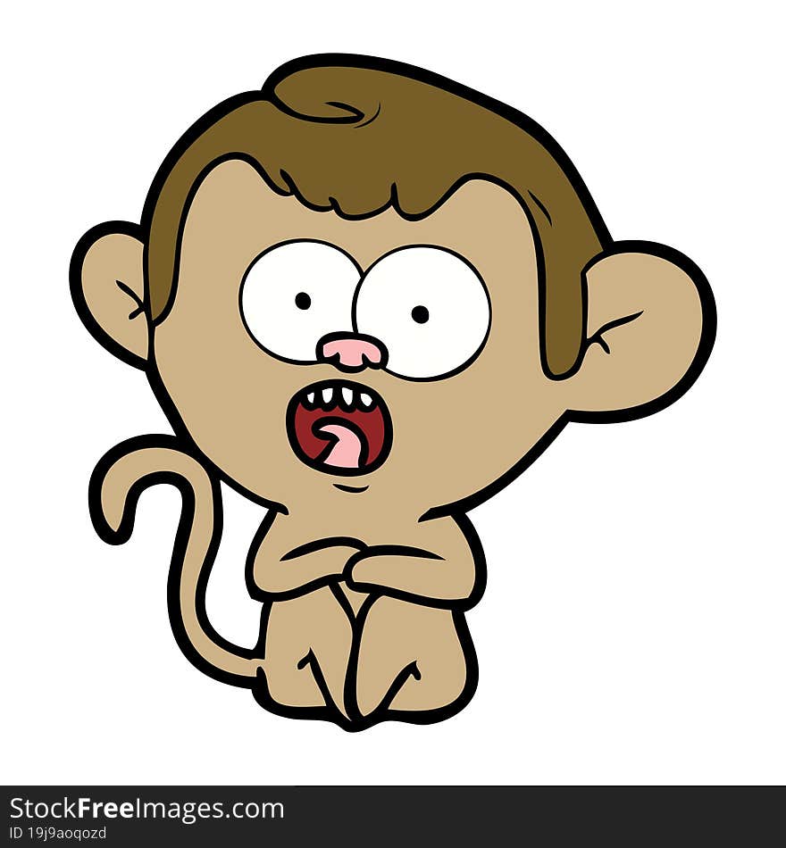 cartoon shocked monkey. cartoon shocked monkey