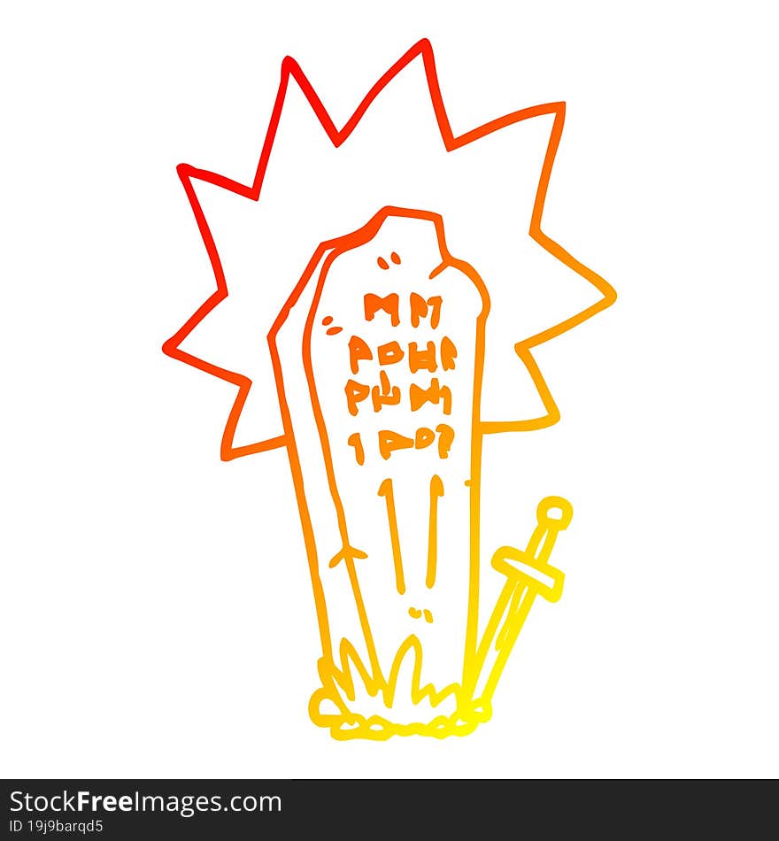 Warm Gradient Line Drawing Cartoon Heros Grave